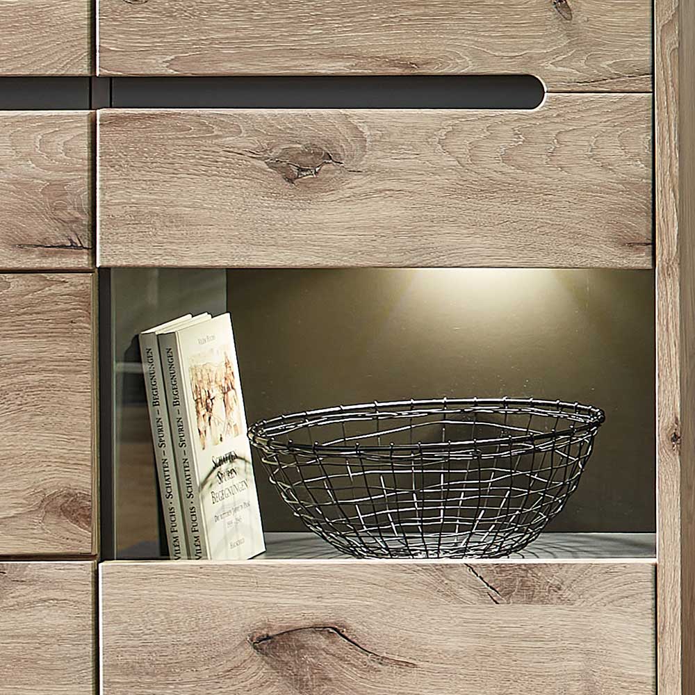 90x128x38 Vitrine Highboard in Wildeiche NB - Zelio