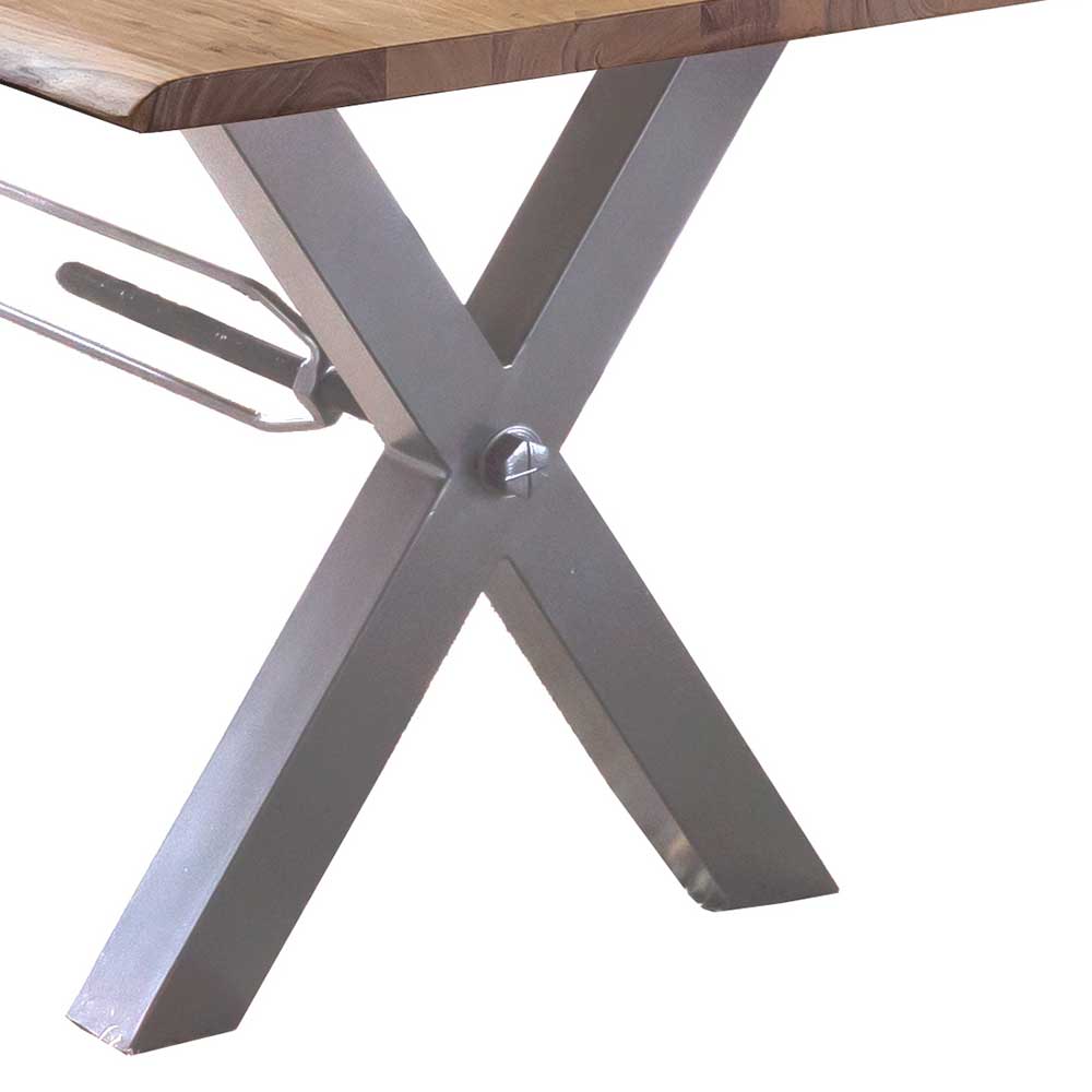 Tisch mit Holzplatte mit natürlicher Kante - Andy