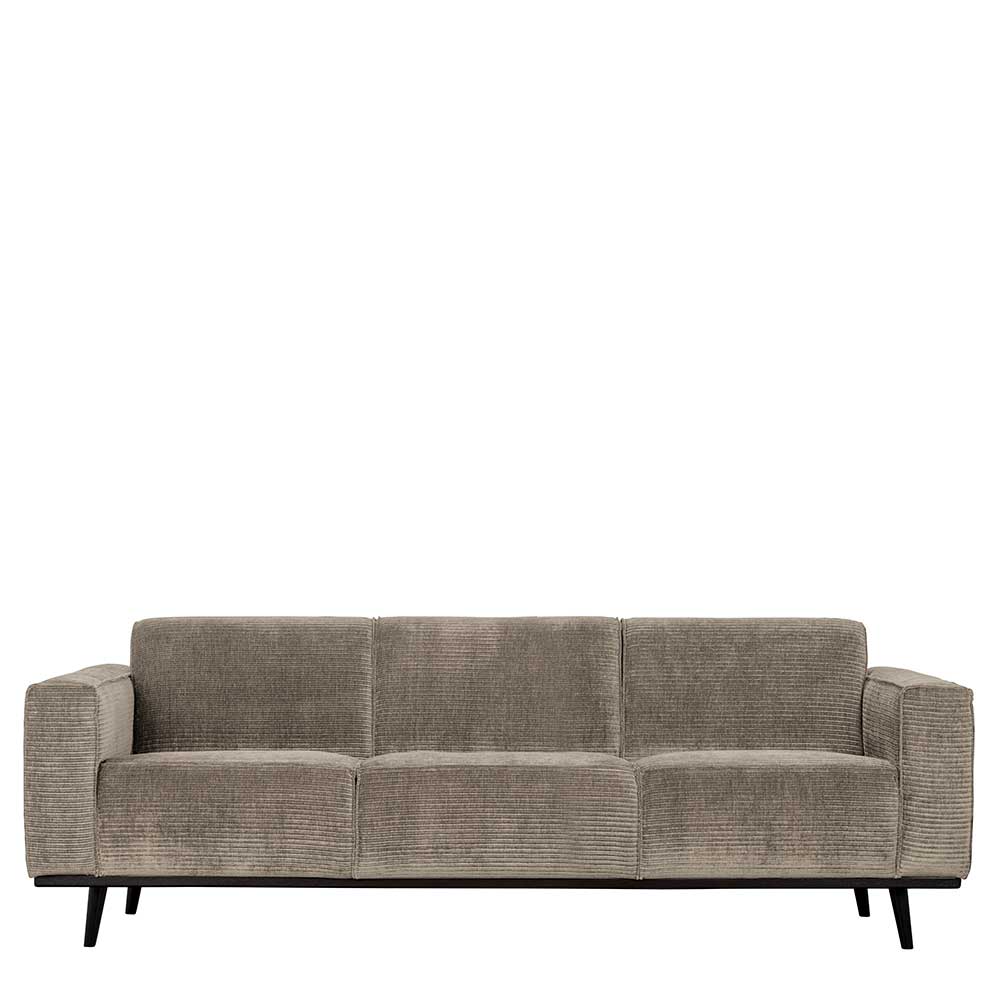 3er Cord-Sofa in Graubraun - Shinin