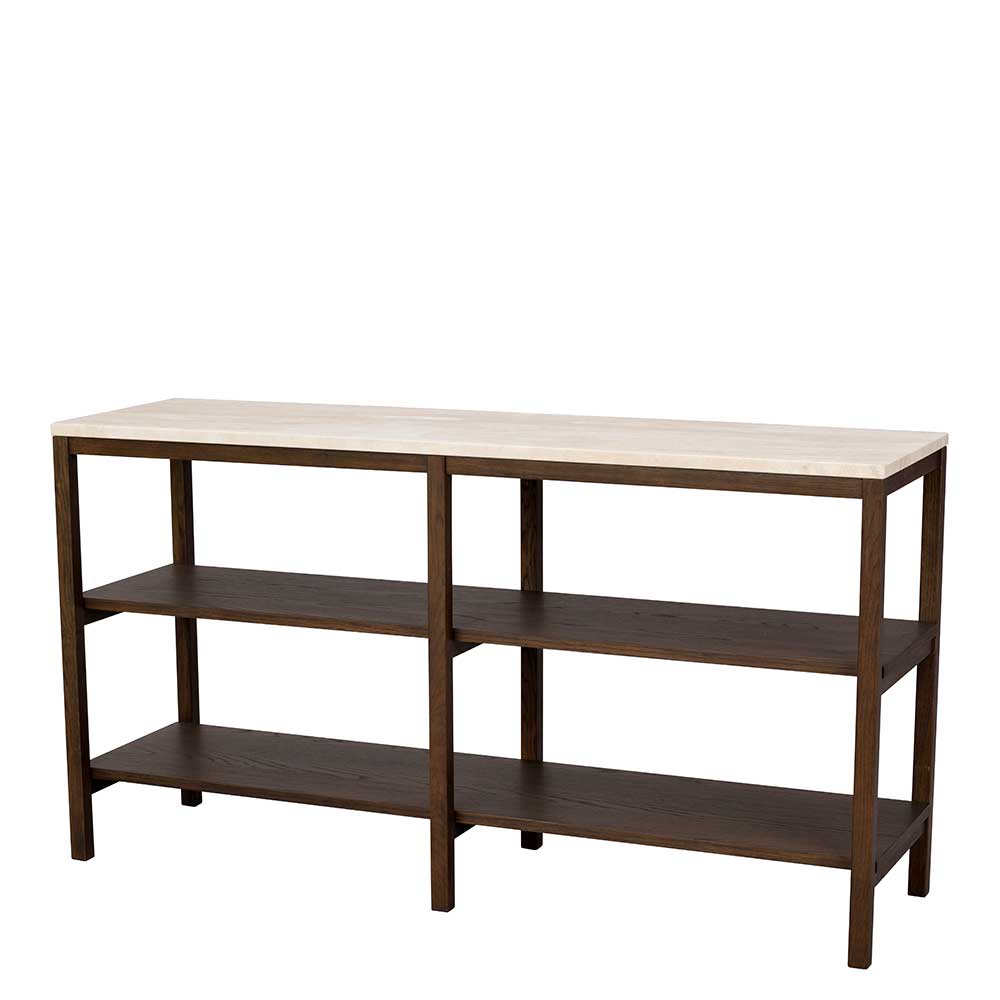 Regal mit Travertin Deckplatte in Beige - Thani