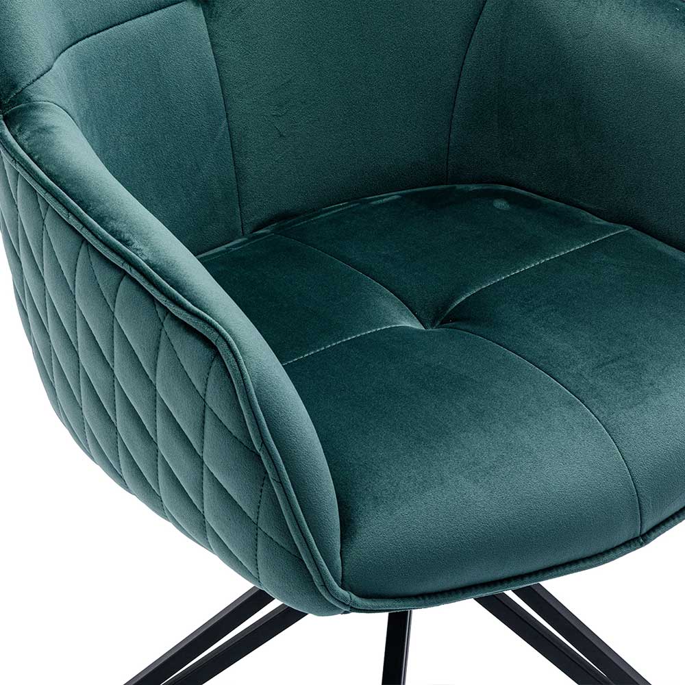 Drehbarer Schalenstuhl mit komfortabler Sitzfläche und gesteppter Rückenlehne Detail – Drosalimo