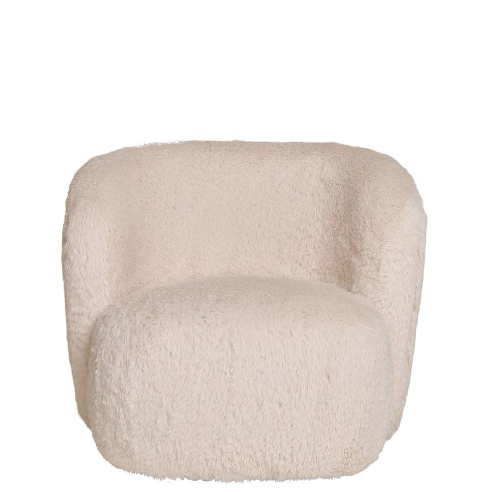 Polstersessel in Offwhite Webplüsch - Eddy