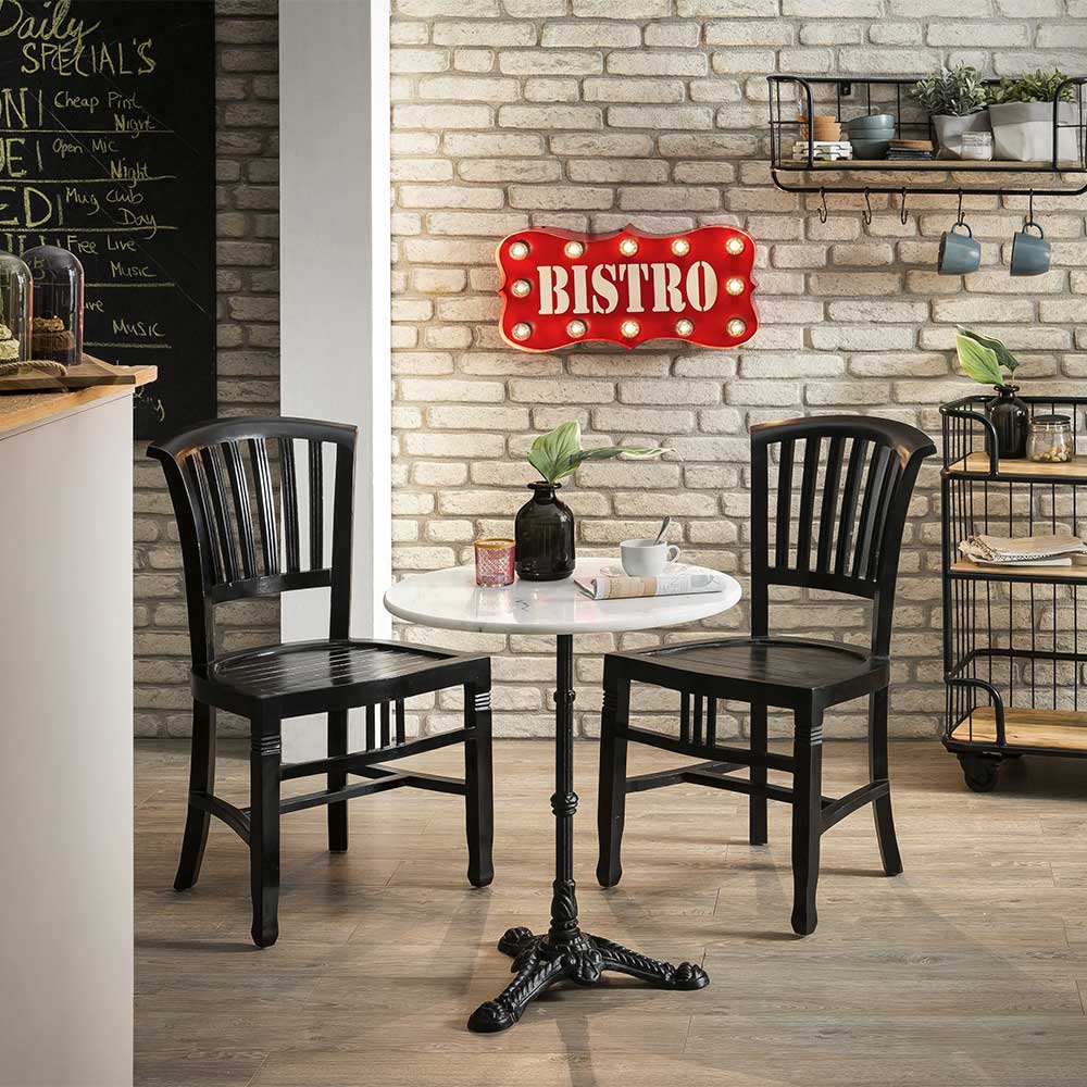 Esszimmerstuhl aus schwarzbraunem Holz, perfekt für eine moderne Essgruppe oder ein Bistro – Islando