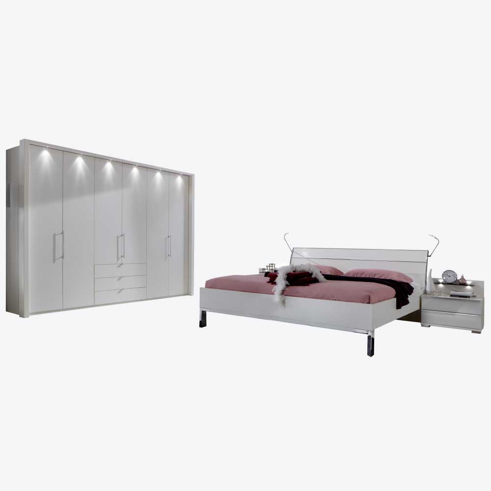 Komplett Schlafzimmer Manchester in Weiß (vierteilig)