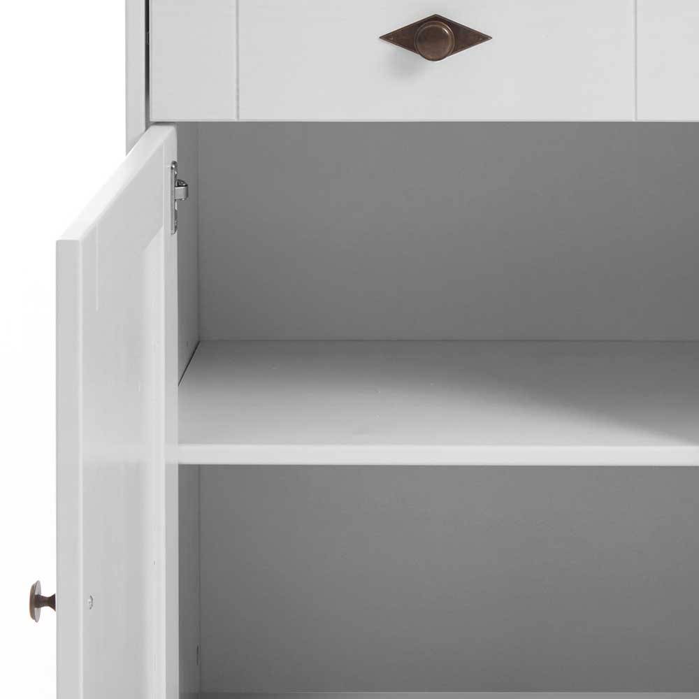 Massives Kiefer Sideboard Satumare in Weiß