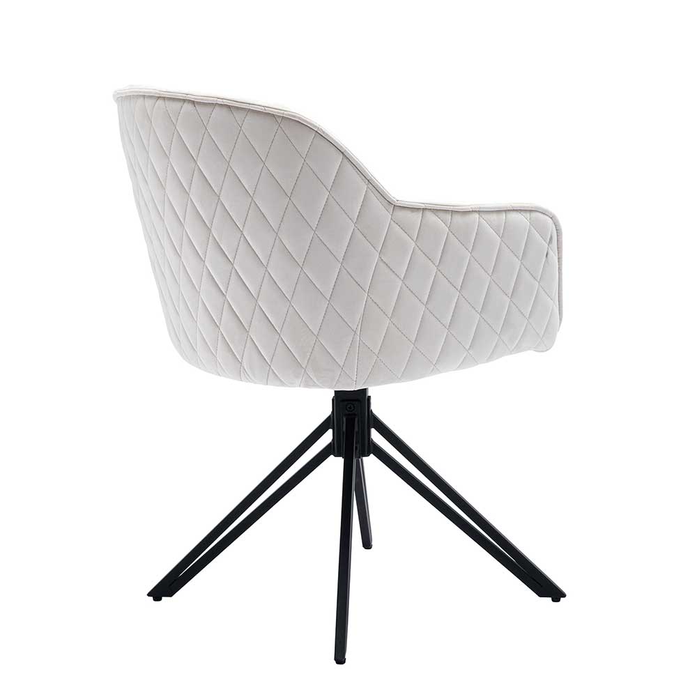 Moderner Küchenstuhl in Beige mit Samtbezug und bequemer Polsterung – Yanicas
