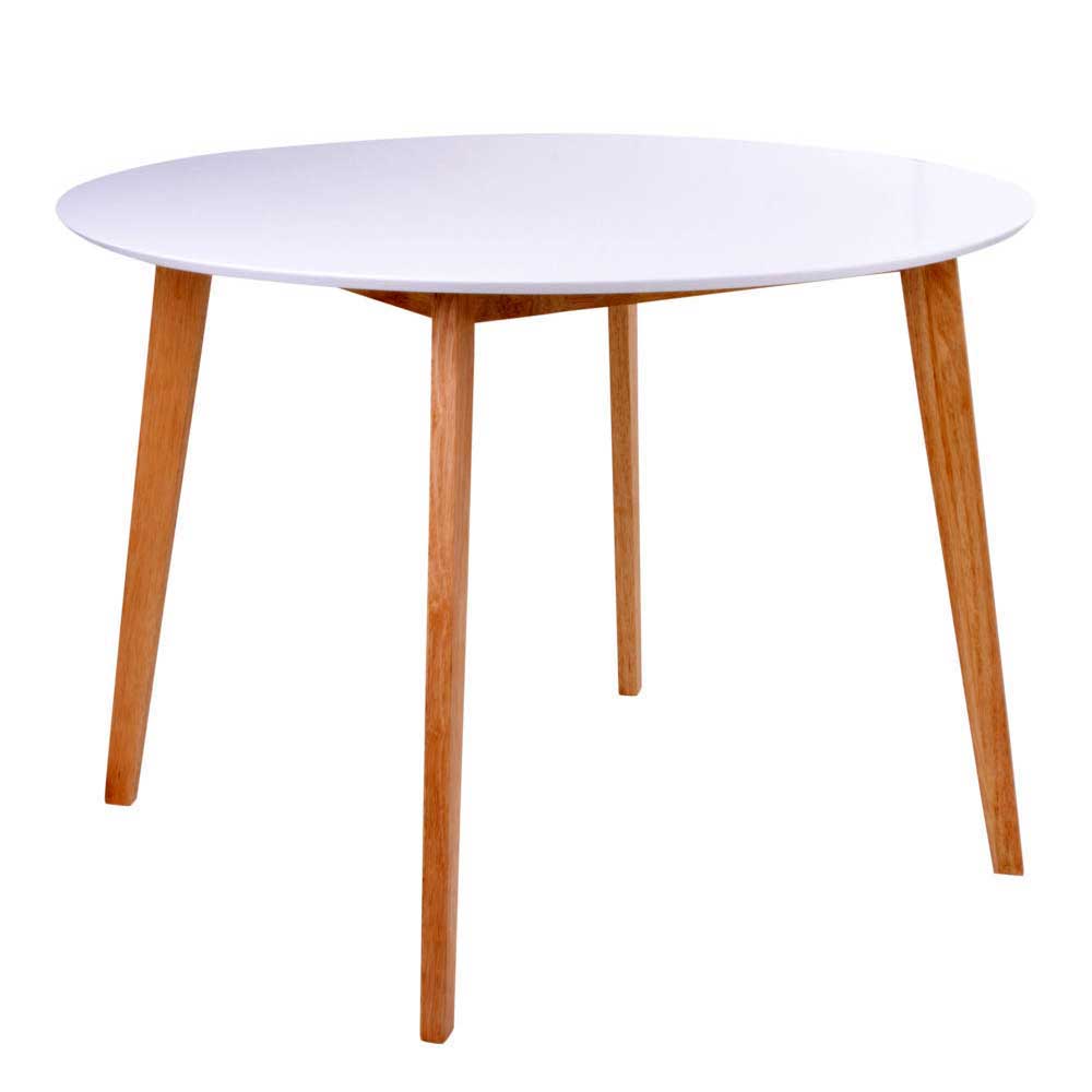 Runde Scandi Essgruppe in Weiß - Alberello (fünfteilig)