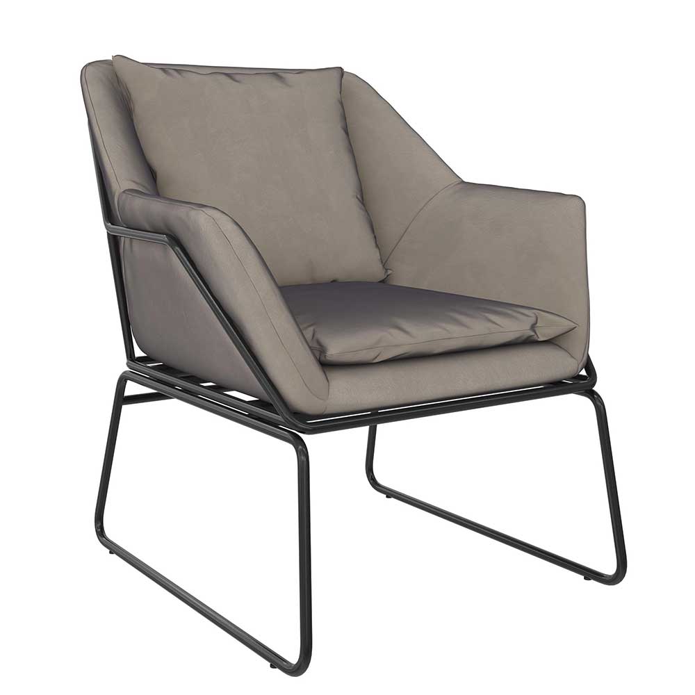 Loft Style Sessel in Grau Samt - Maric
