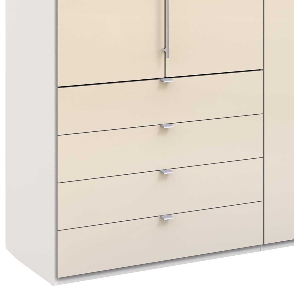 Kleiderschrank mit Falttüren in Cremefarben Glas Front - Zidarie