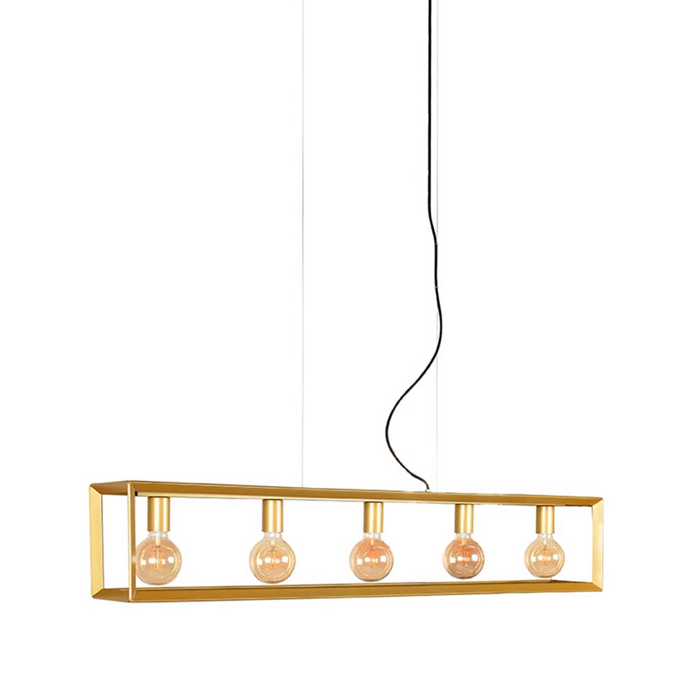 5-flammige Pendelleuchte in Gold - Gannices