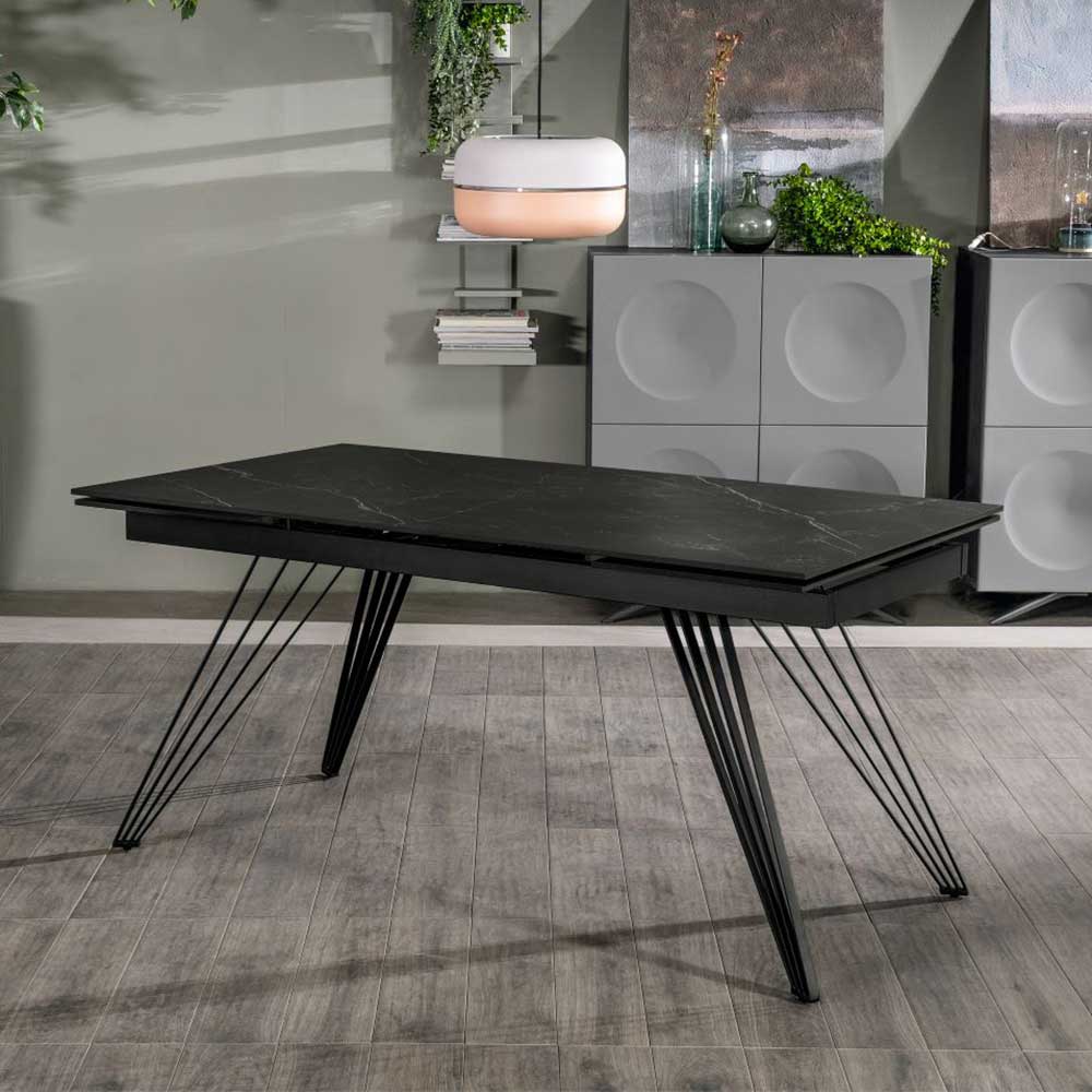 Designer Esstisch aus Keramik Marmor Schwarz - Eleri