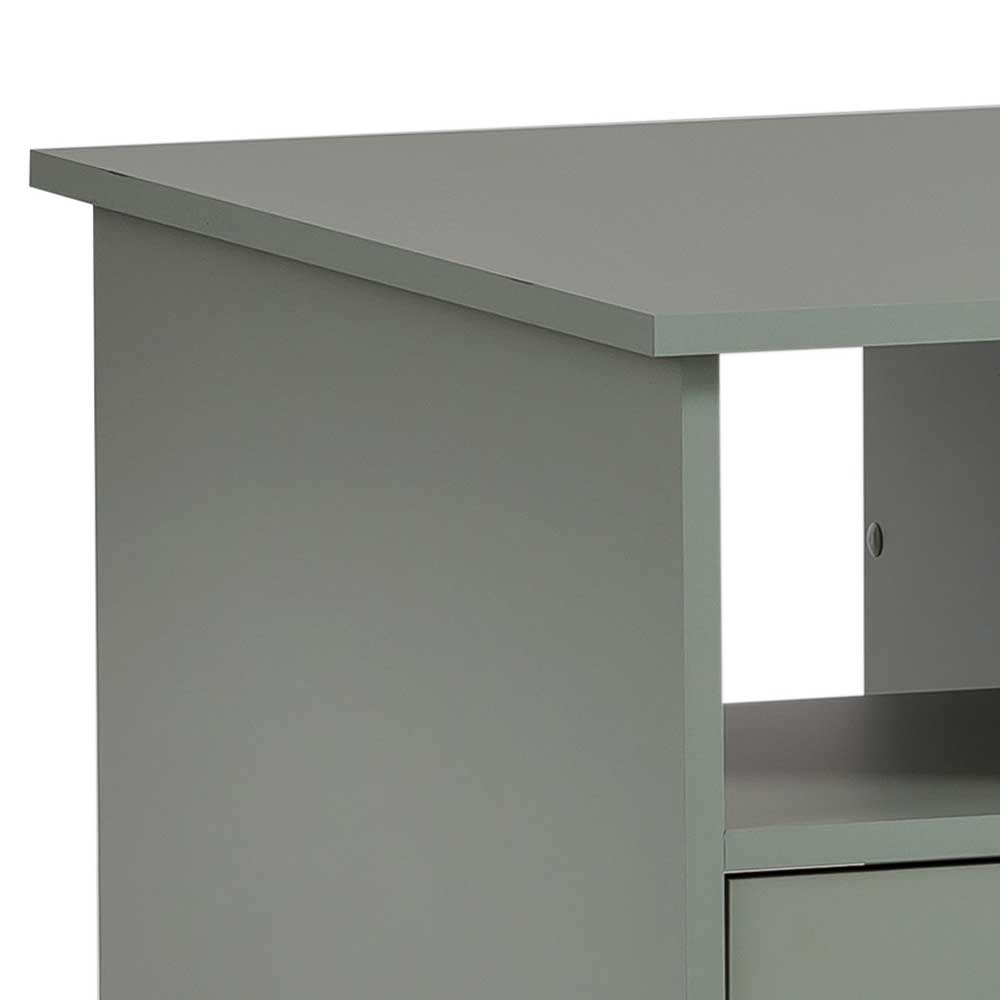 Schreibtisch mit Schubladen in Graugrün - Fegura