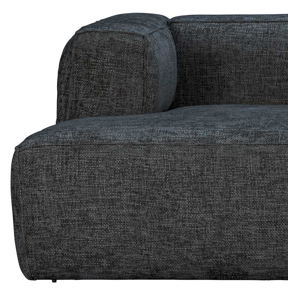 Strukturstoff L-Sofa in Dunkelgrau - Neasa