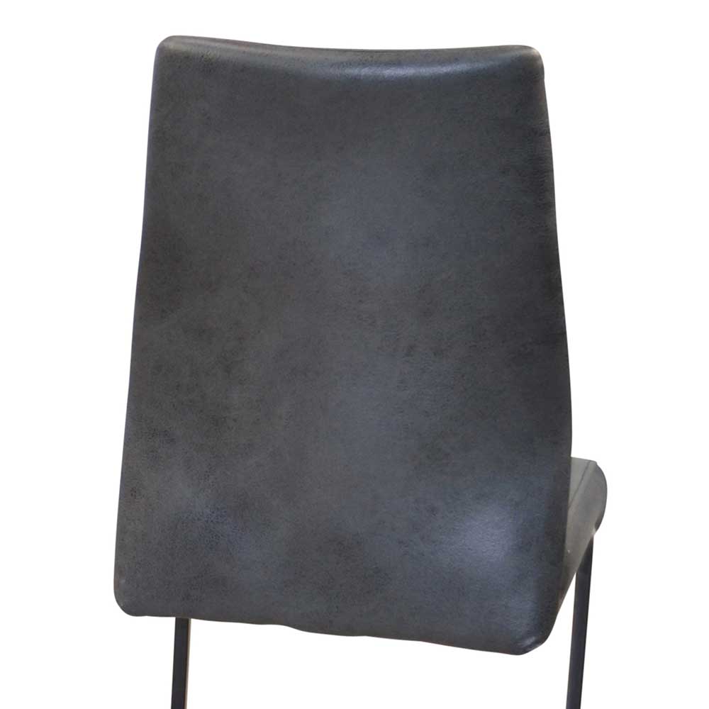 Microfaser Freischwinger in Anthrazit - Kaziro (4er Set)