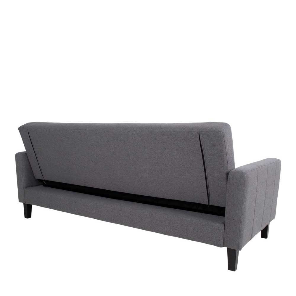 Rückansicht des grauen 3-Sitzer Schlafsofas mit klarem Design für Wohnzimmer – Industry