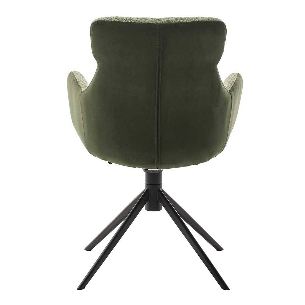 Esszimmer Stuhlsessel in Oliv Grün - Gregoriano (2er Set)