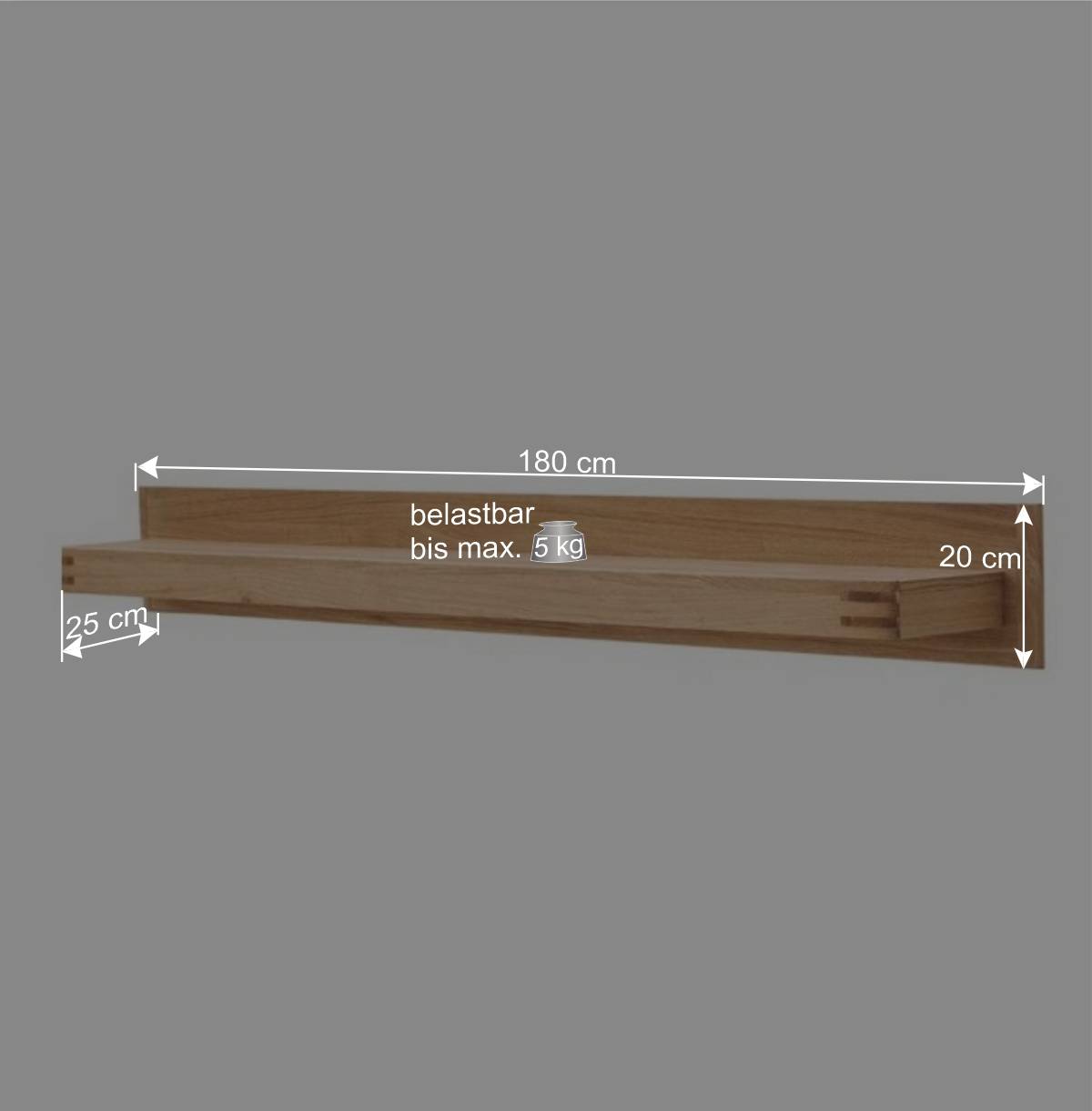 Wohnzimmer Wandboard 180 cm breit - Crupean