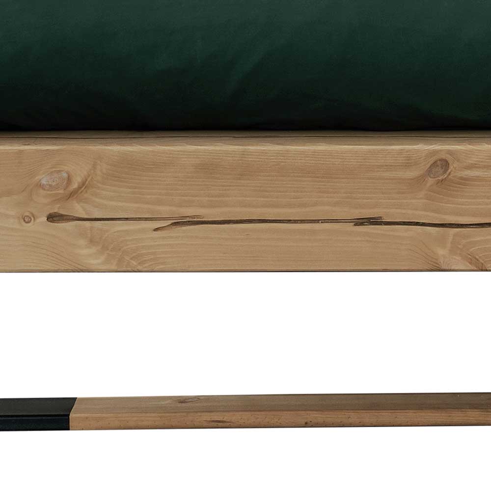 Balkenbett aus Kiefer mit LED Beleuchtung - Enjta