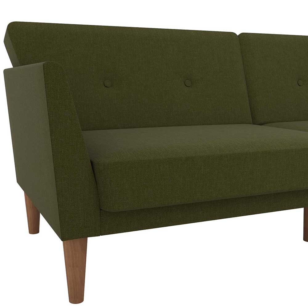 Sofa mit Bettfunktion in Oliv Grün - Limkel