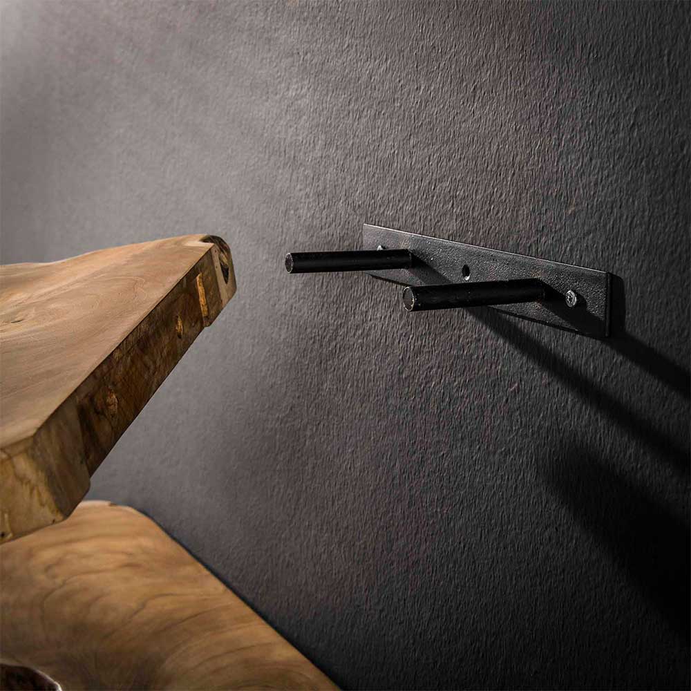 Teak Wandboard Trio mit Naturkanten - Matthis (dreiteilig)