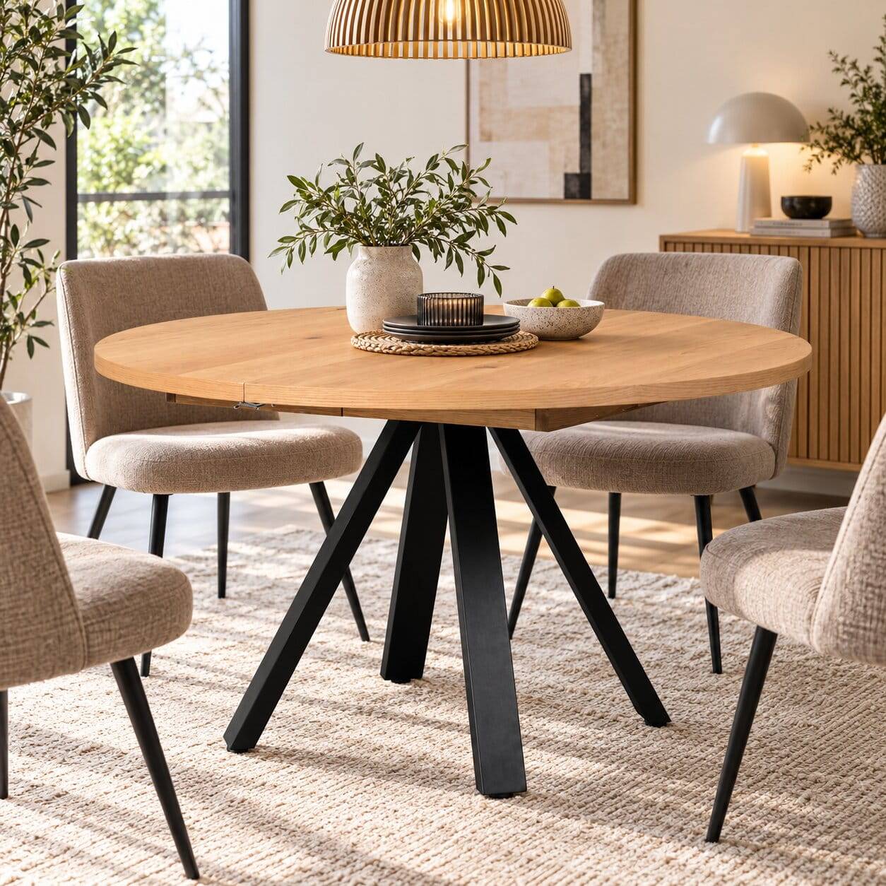 135 cm runder Esstisch in modernem Design - Mocima