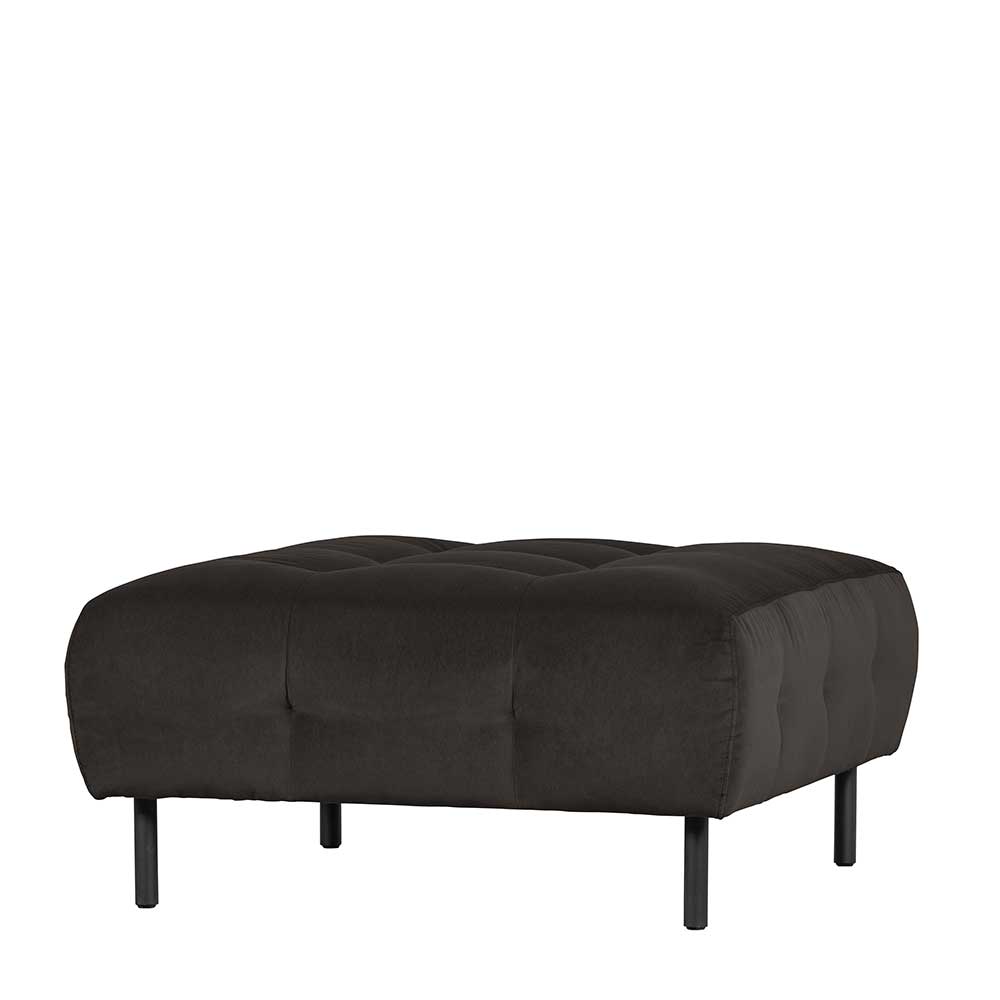 90x45x90 Samt Sitzhocker in Graubraun - Centur