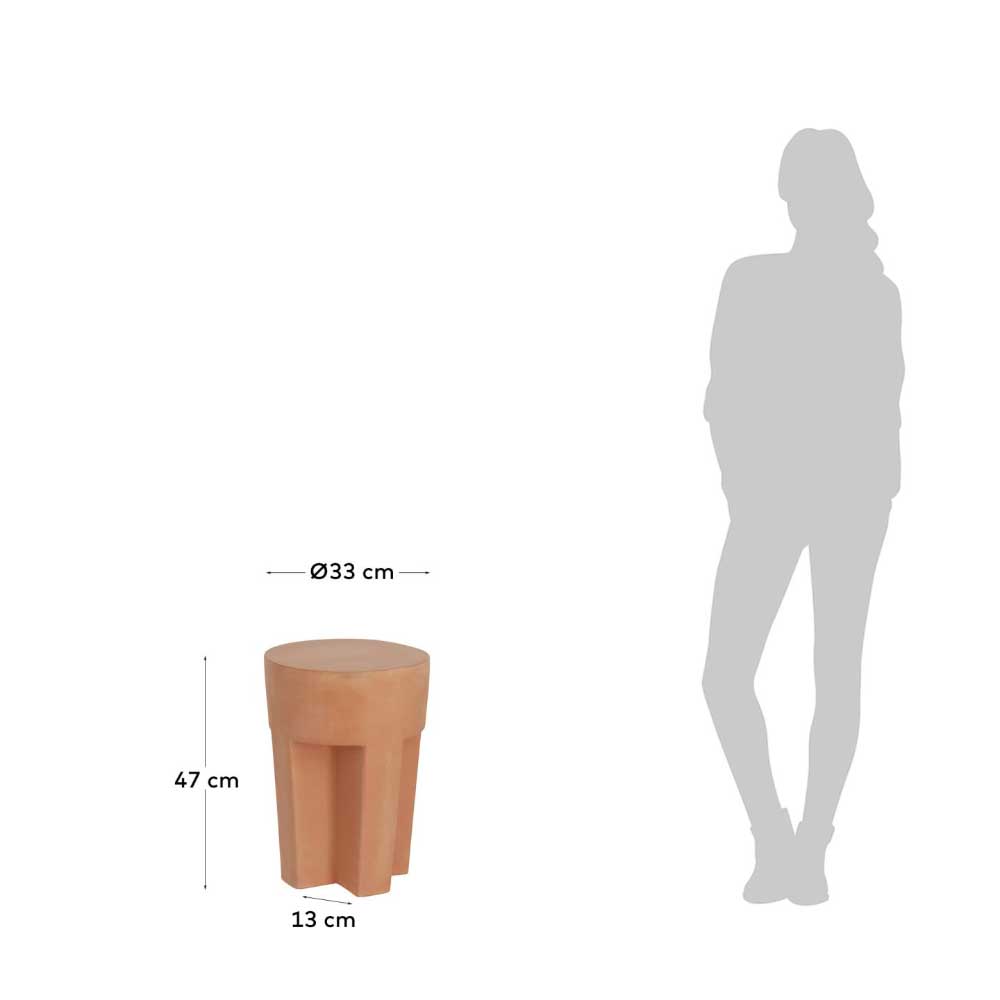 Design Beistelltisch aus Keramik in Terracotta - Georgia