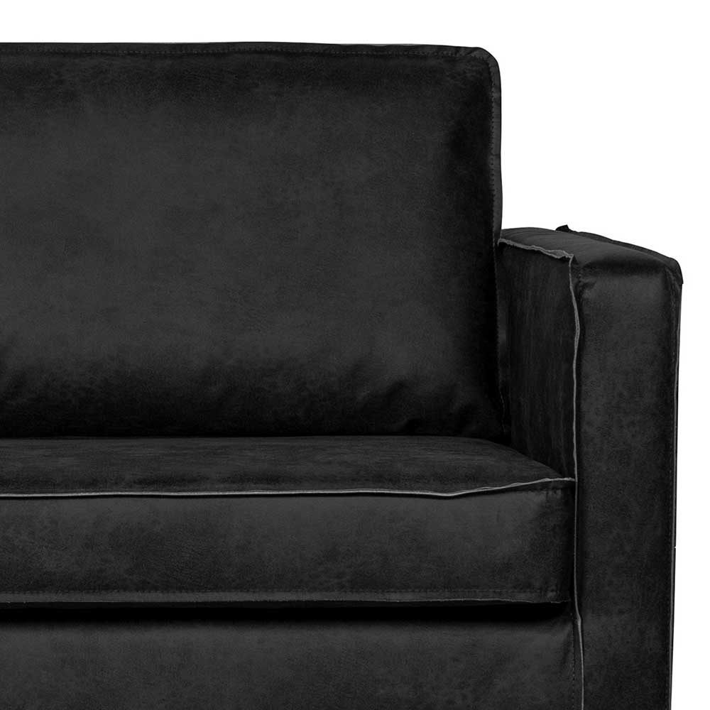 Sofaliege aus Recyclingleder Schwarz - Avonita