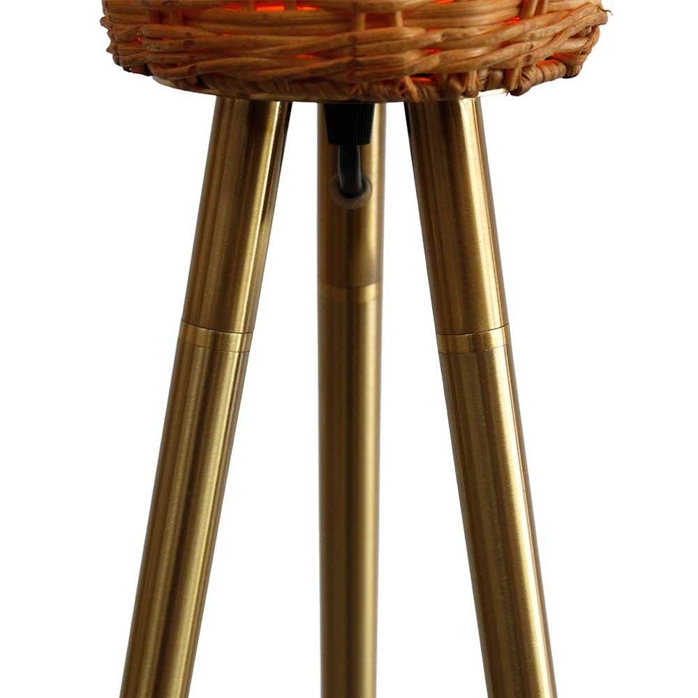 Stehleuchte mit Geflechtschirm Rattan - Alexandre