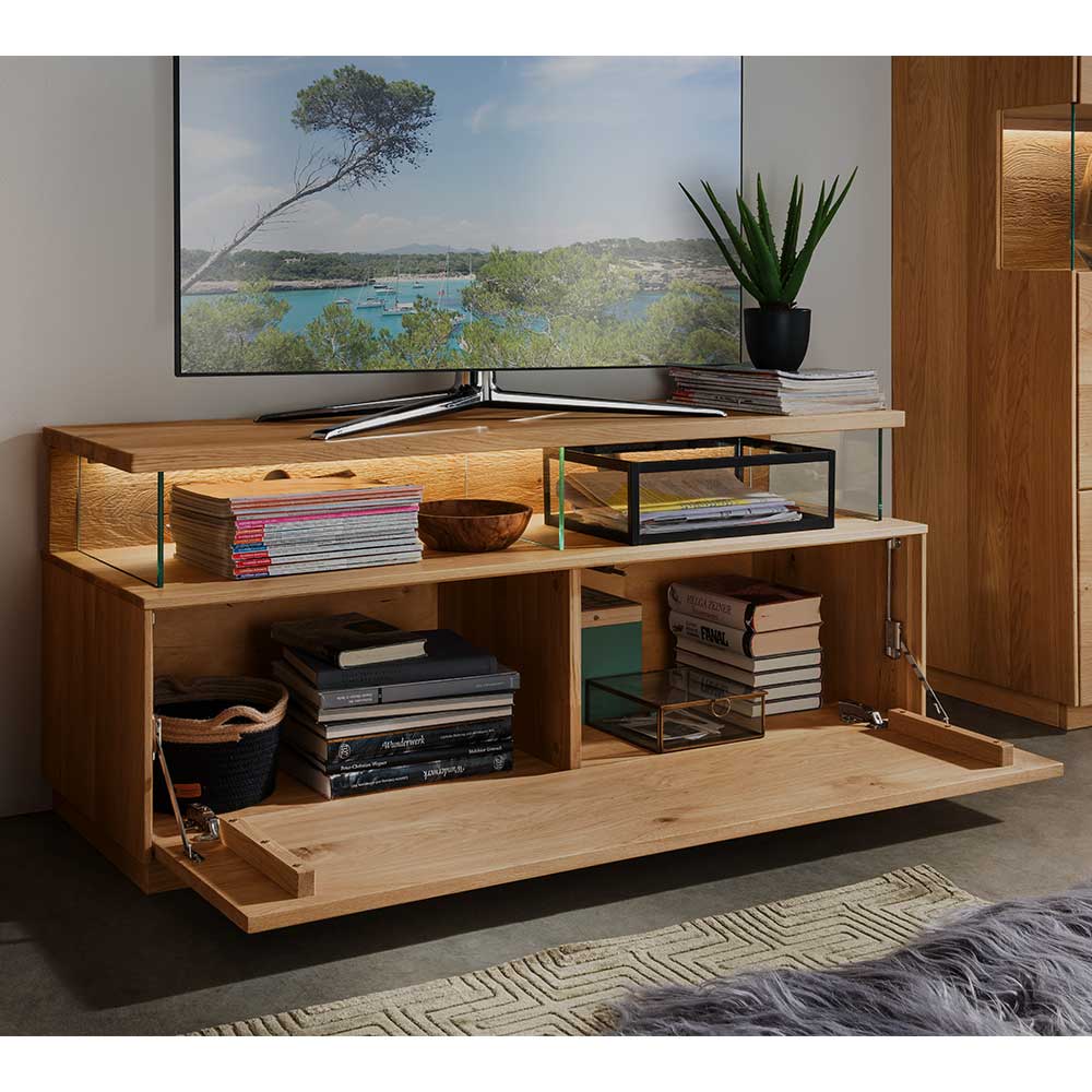 TV Bank aus Wildeiche Massivholz - Millena