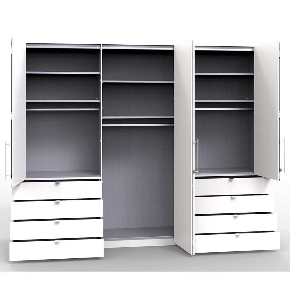 Kombi Schlafzimmerschrank mit Glas Front Beige - Lesegano