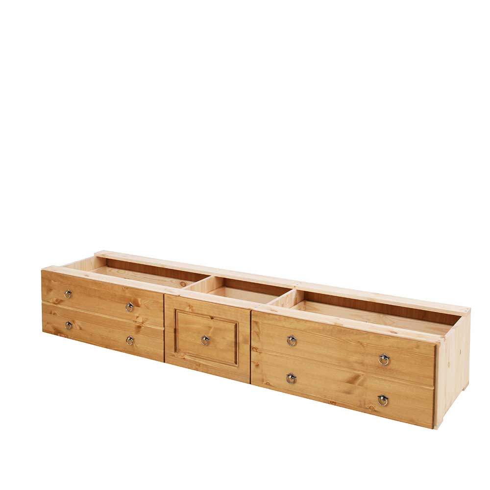 Holz Landhaus Doppelbett in Natur - Imressa