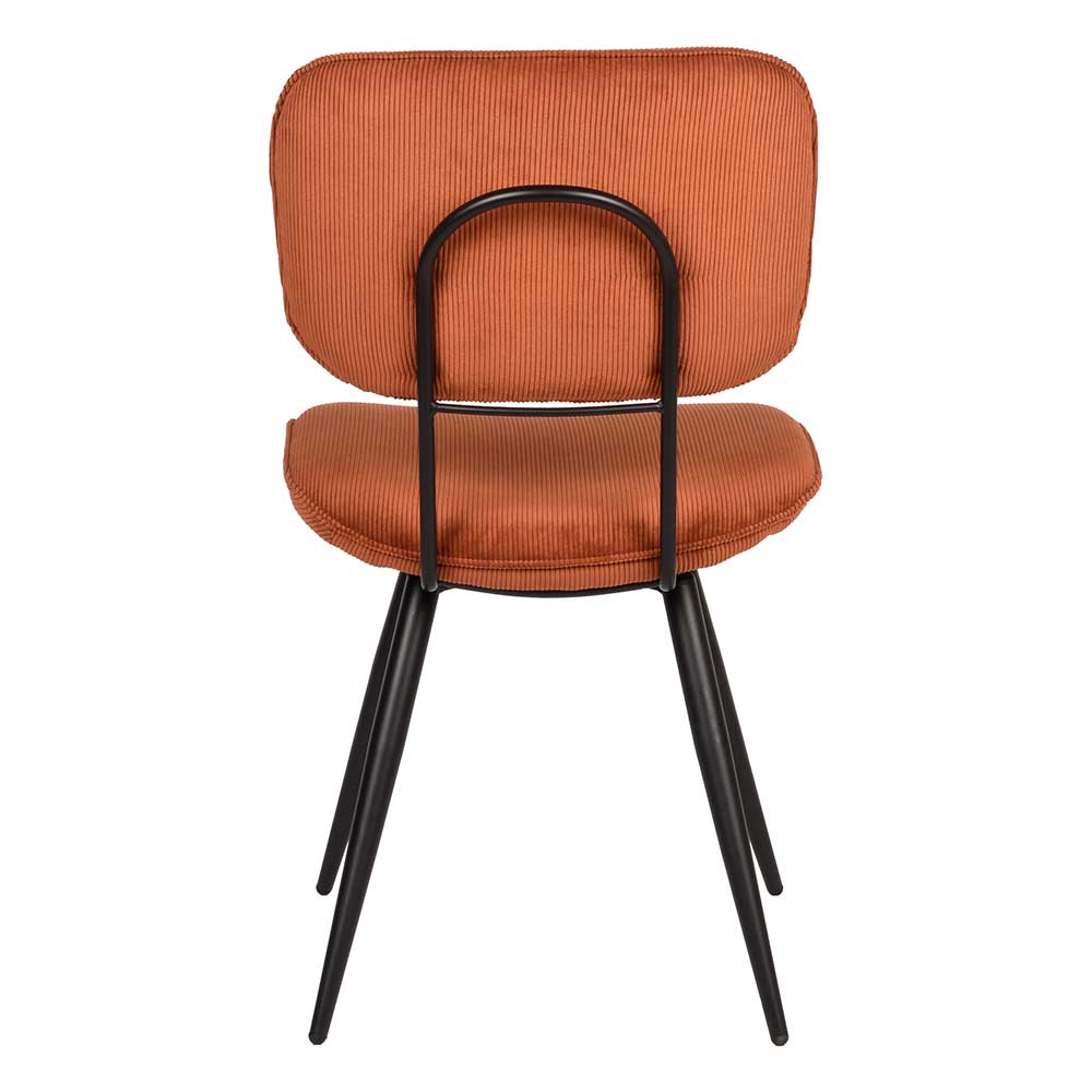 Retro Küchenstuhl in Rost Braun Cord-Bezug - Candeloco (2er Set)