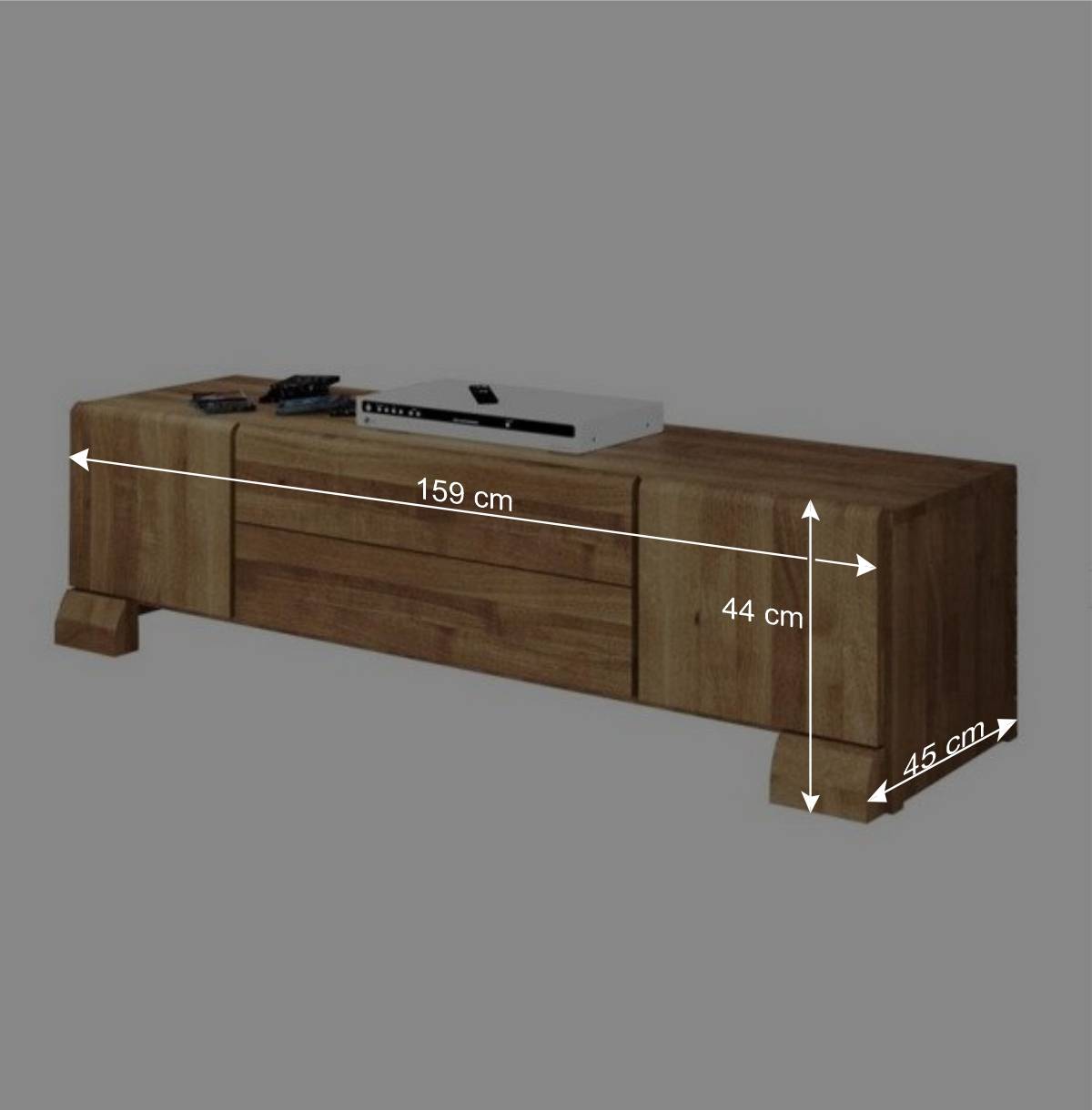 TV Board Vaskov aus Wildeiche Massivholz