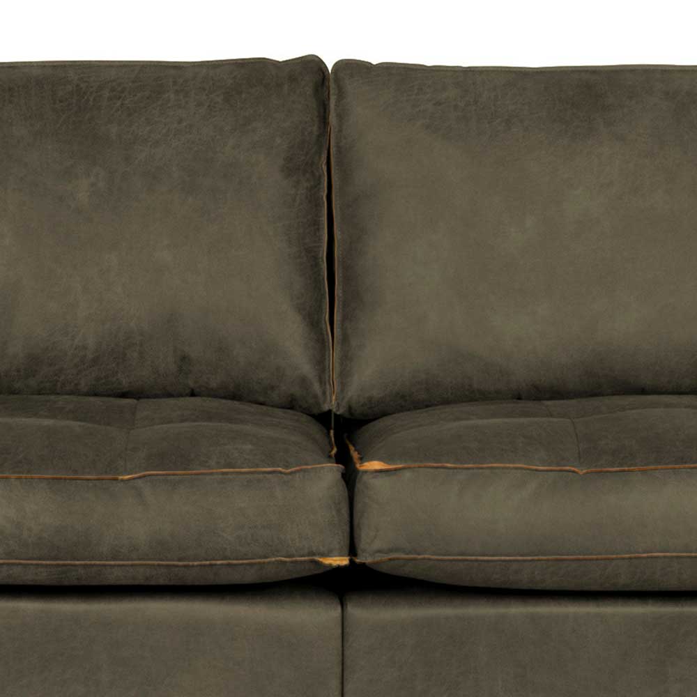 275cm breite Ledercouch in Oliv Grün - Nasallo