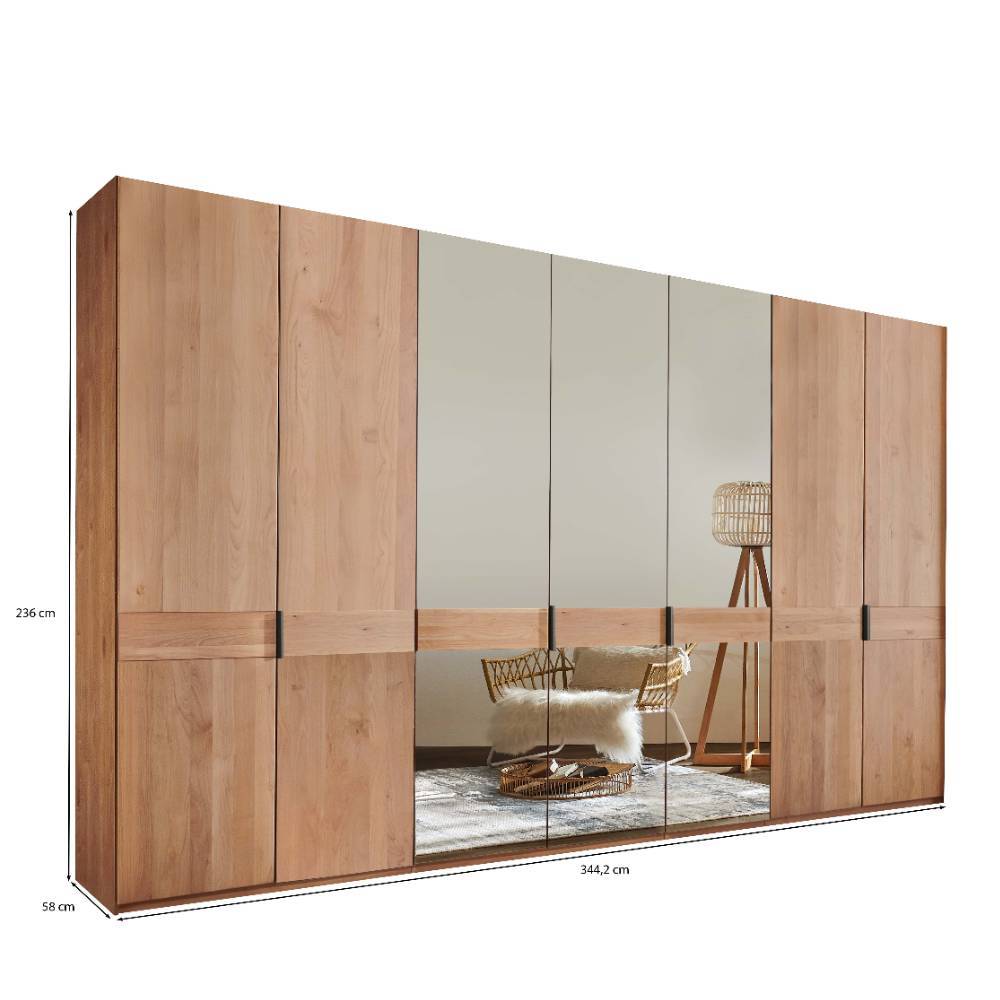 7-türiger Schlafzimmerschrank in Erle teilmassiv - Murray