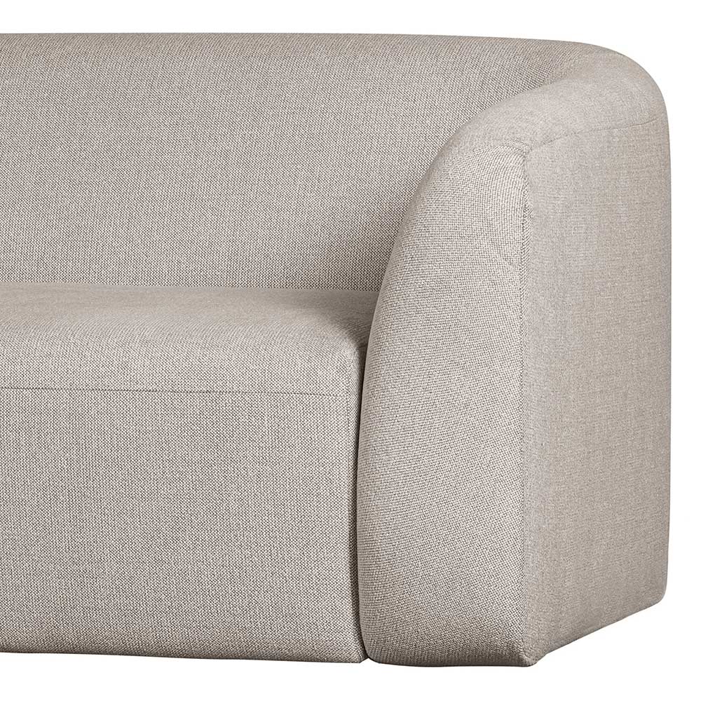 Rechte Armlehne und Sitzfläche der Offwhite Chenille Couch – Formentera
