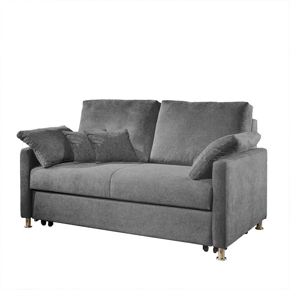 Bettcouch in Silbergrau Stoff - Hide