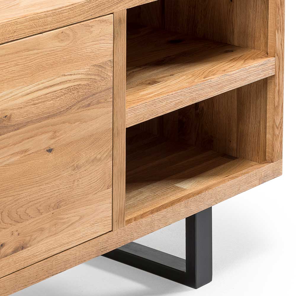 180x75x45 Asteiche Sideboard mit Metallfüßen - Ventida