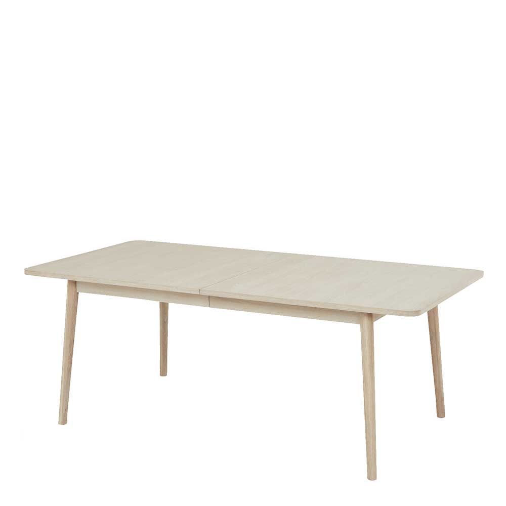 Scandi Chic Esszimmer Ausziehtisch in Eiche Weiß - Rosanna
