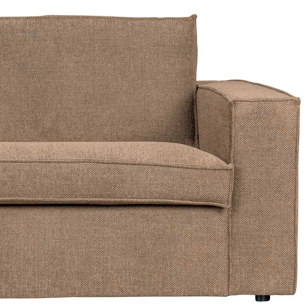 Ecksofa in Hellbraun Webstoff - Malott