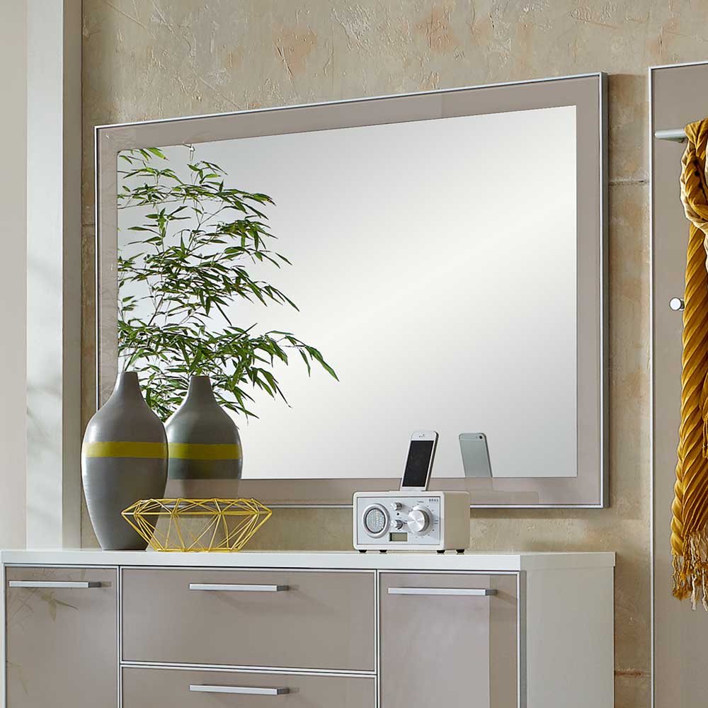 Garderobenkombination Srocca in Taupe Glas beschichtet (dreiteilig)