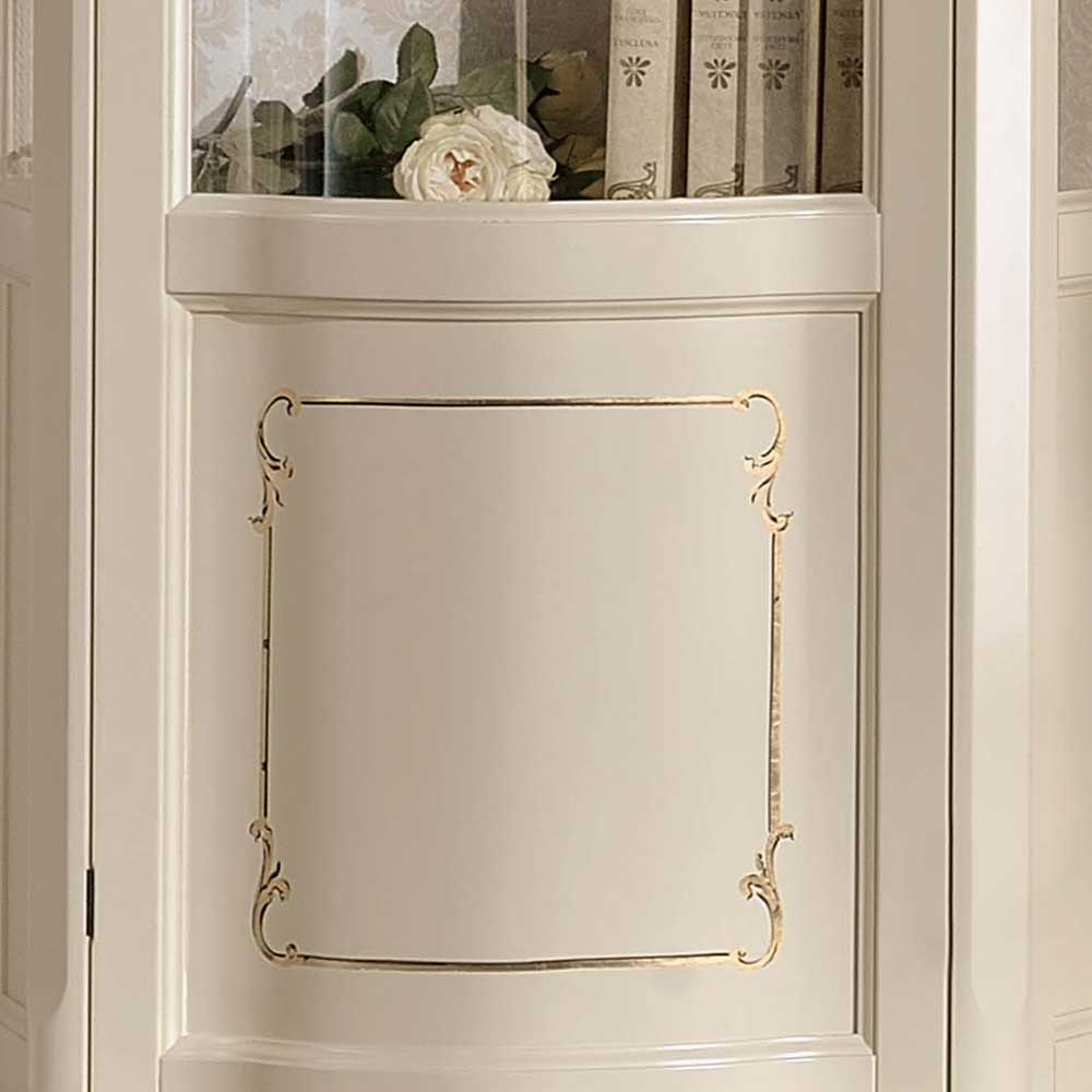 Barockstil Vitrine in Weiß & Gold - Datalera