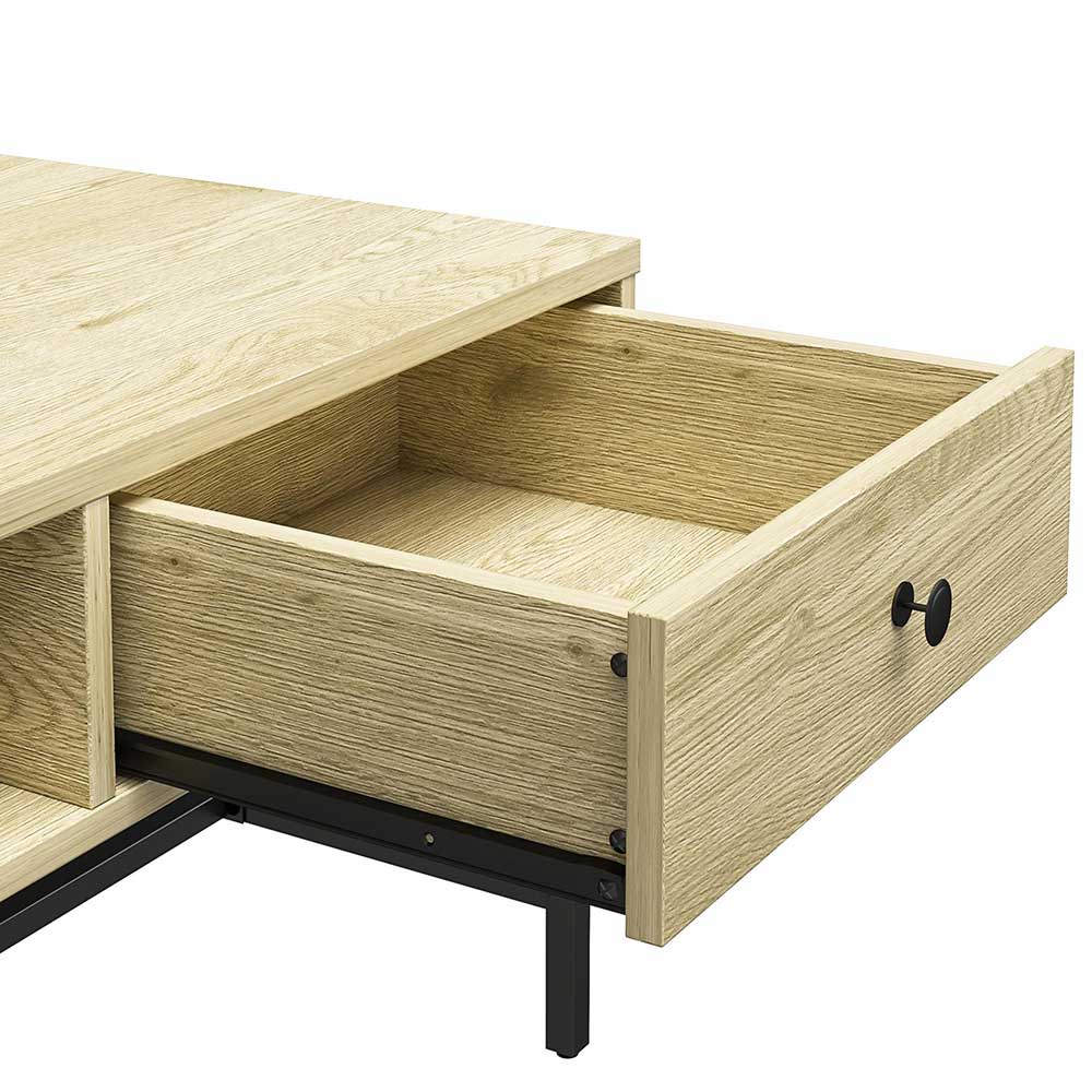 Skandi Sofatisch mit Schublade und Fach - Black