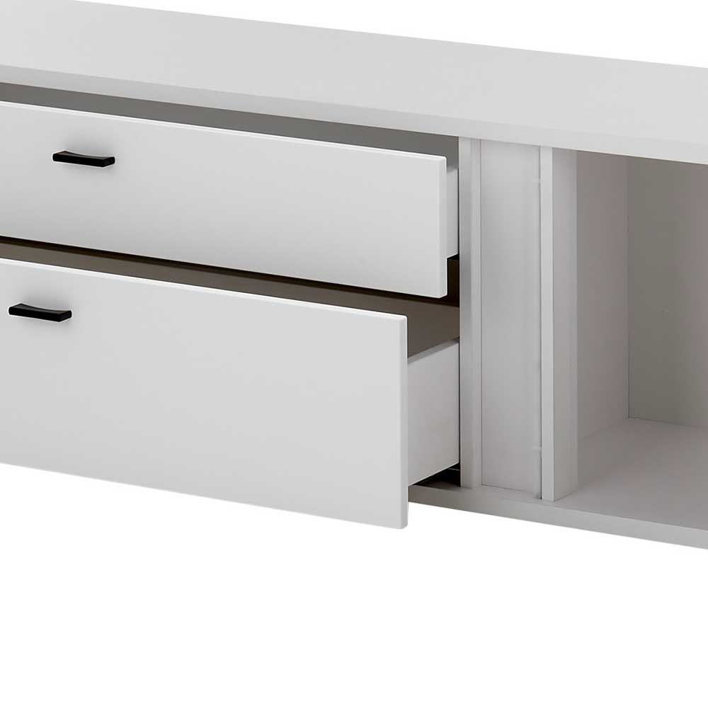 Beleuchtete Design TV Wohnwand in Weiß - Tirol (vierteilig)