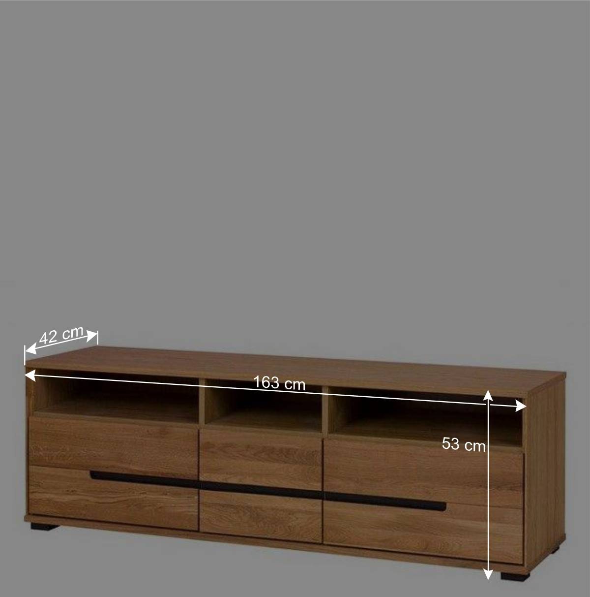 163x53x42 TV Lowboard mit 3 Schubladen - Sennya
