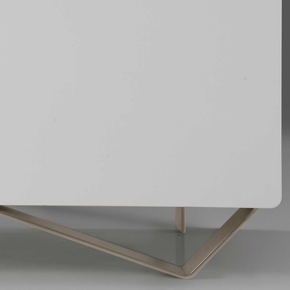 2-türige Design Kommode in Weiß & Nussbaum - Onesty