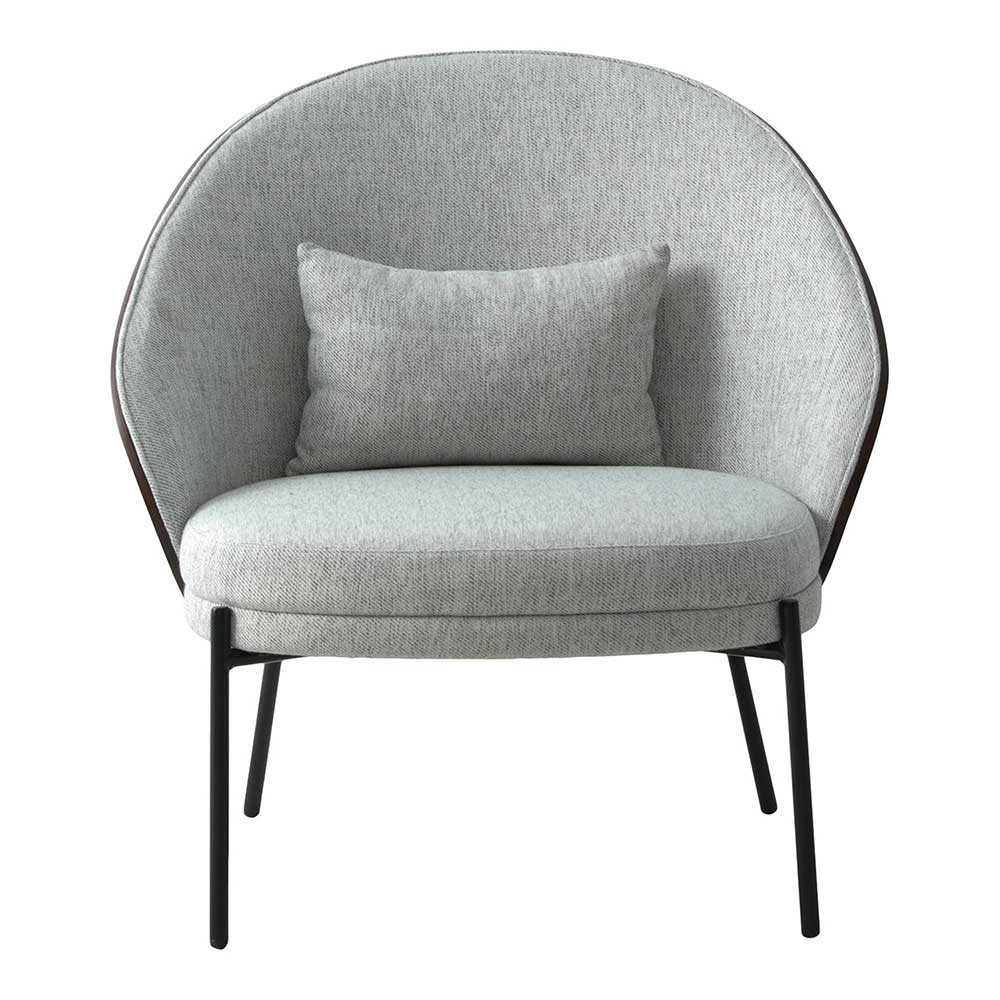 Scandi Chic Loungesessel in Hellgrau und Dunkelbraun - Cleverline