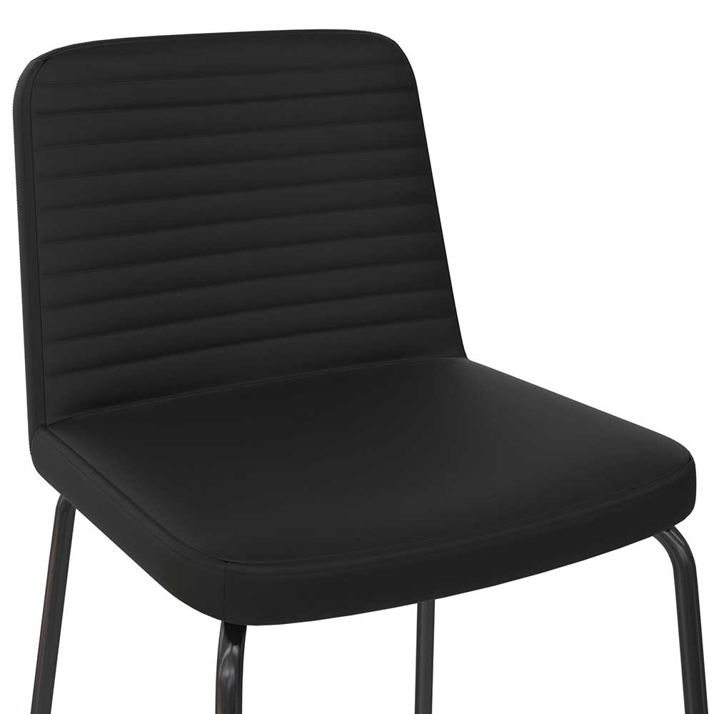 Kunstlederstühle in Schwarz - Weymo (2er Set)