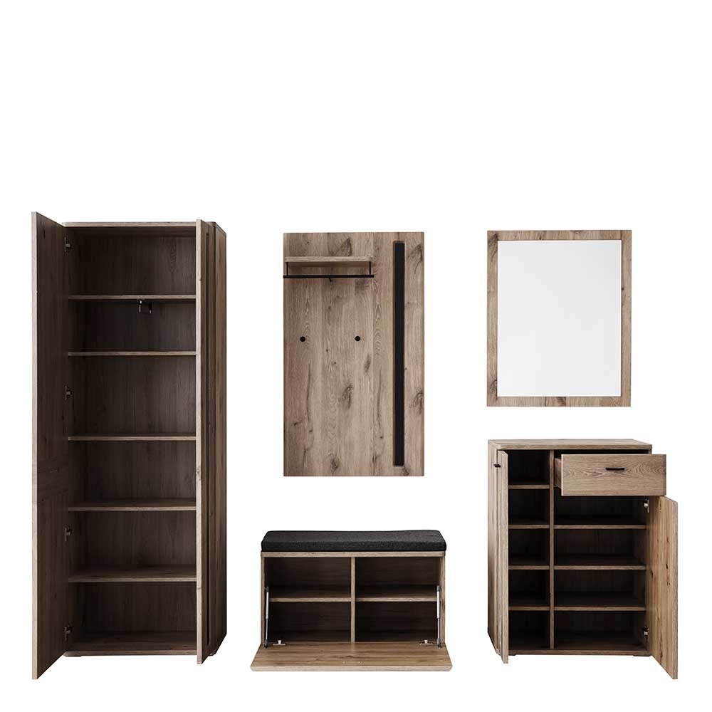 Garderobe Dielenmöbel Set modern - Baiamare (fünfteilig)